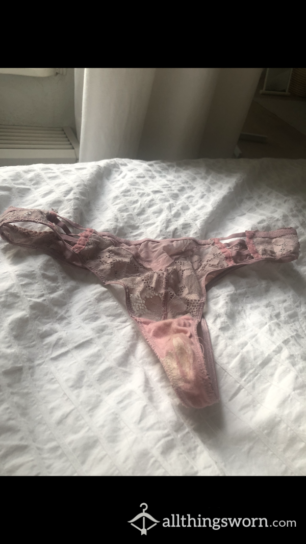 Pink Lesbian Panties With Smelly Stain