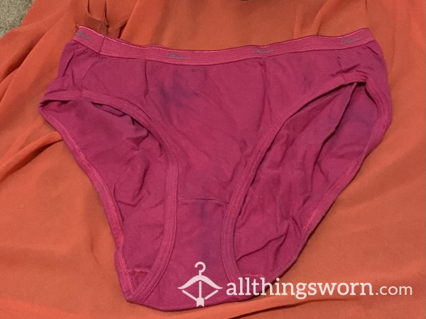 Pink Panties With Blue Stain - Large