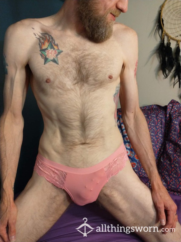Pink Thong Pierced Cock Reveal Pics