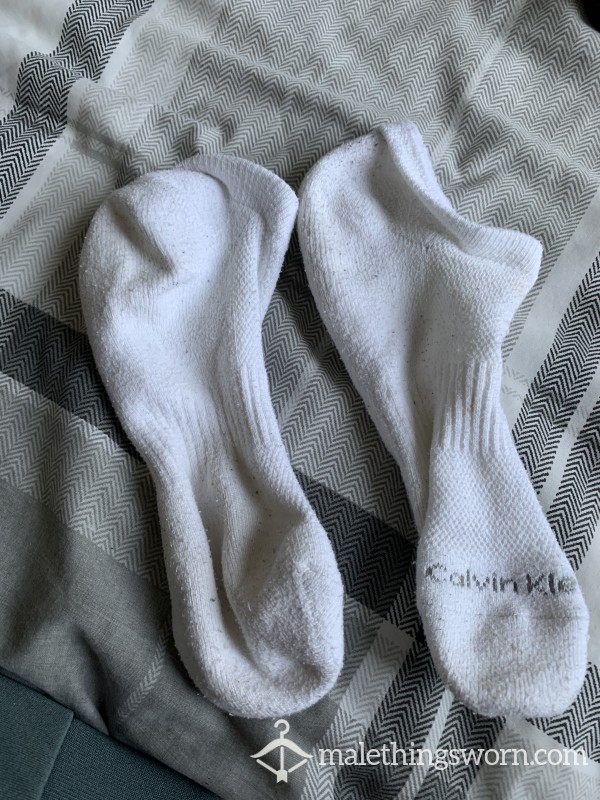 Plain White Ankle Socks Calvin
