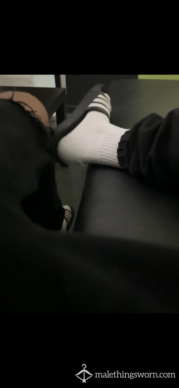 Plain White Socks Worn Size 9