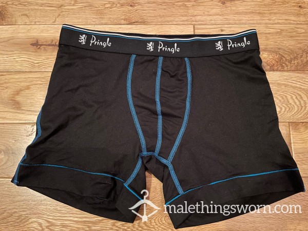 Pringle Sport Black Compression Shorts With Blue Stitching (M) Ready To Be Customised For You!