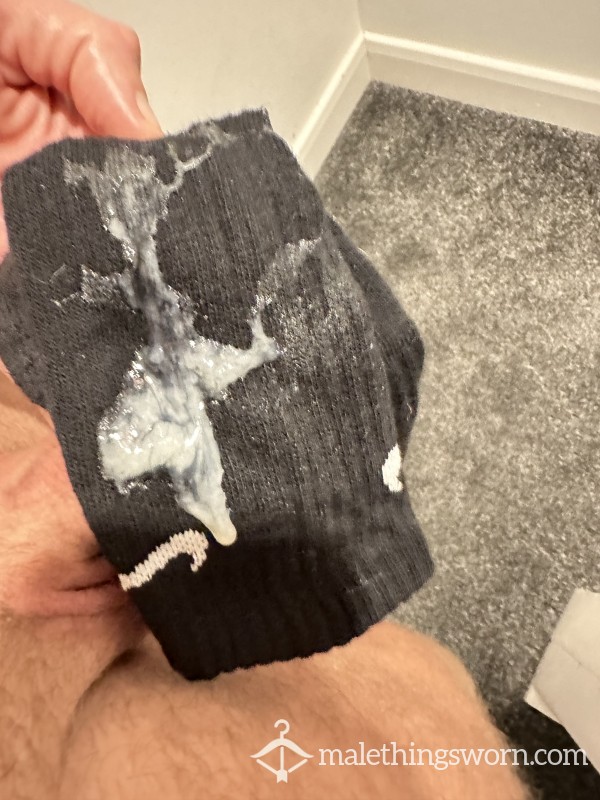 🐷 Pure Filth! 💦 Cum Rag Wank Sock 🧦lives Down Side Of Bed 🐽💦