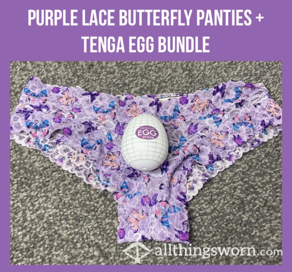 *reduced* Purple Lace Butterfly Panties + Tenga Egg Bundle🦋