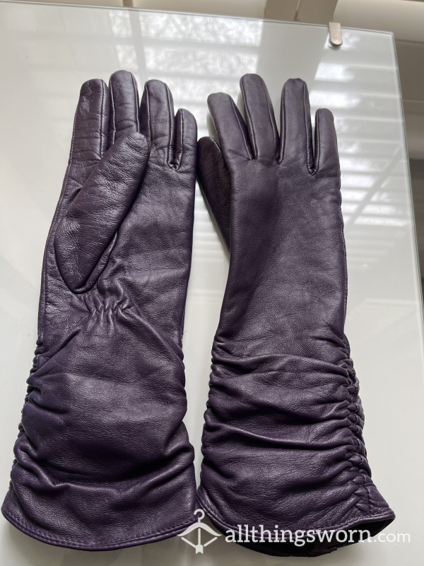 Purple Longer Wrist Gloves
