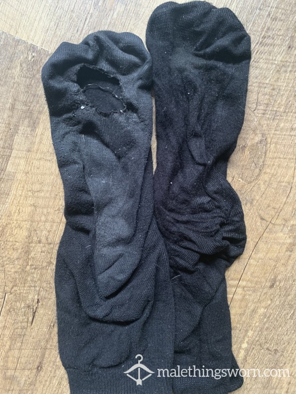 Rank Well Worn Ripped Black Office Socks
