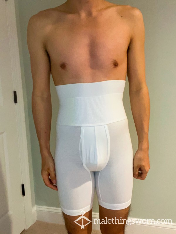 RARE 2(x)ist Slimming Shaperwear Boxer Briefs  White Size Small photo