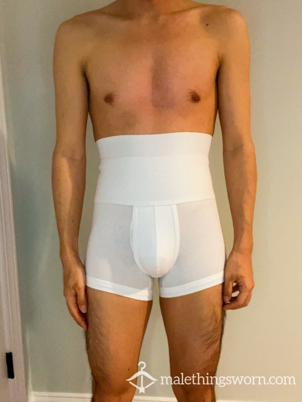 RARE 2(x)ist Slimming Shaperwear Boxer briefs trunks white size small photo