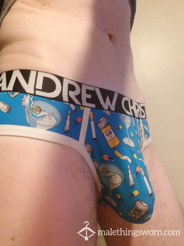 Rare, Sexi, Ripe, Andrew Christian Briefs, Well Worn For A Few Workout Sessions And Fucking Sessions