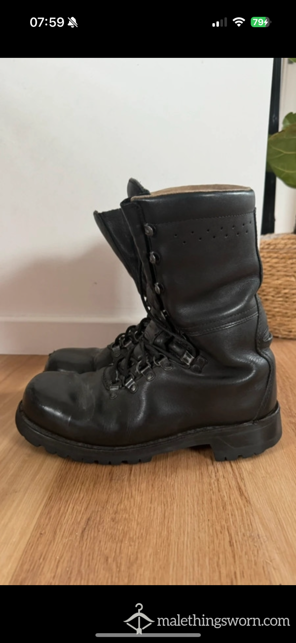 Real Leather Military Boots