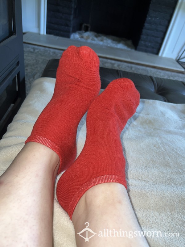 Red Ankle Socks