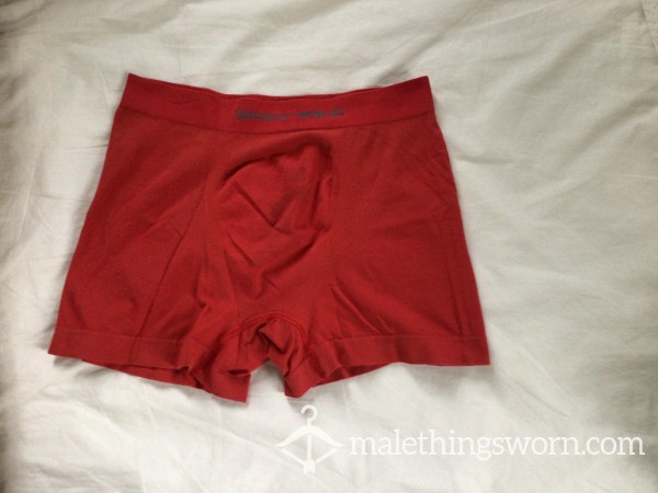 Red Boxers (Two Photos Of The Wearer)