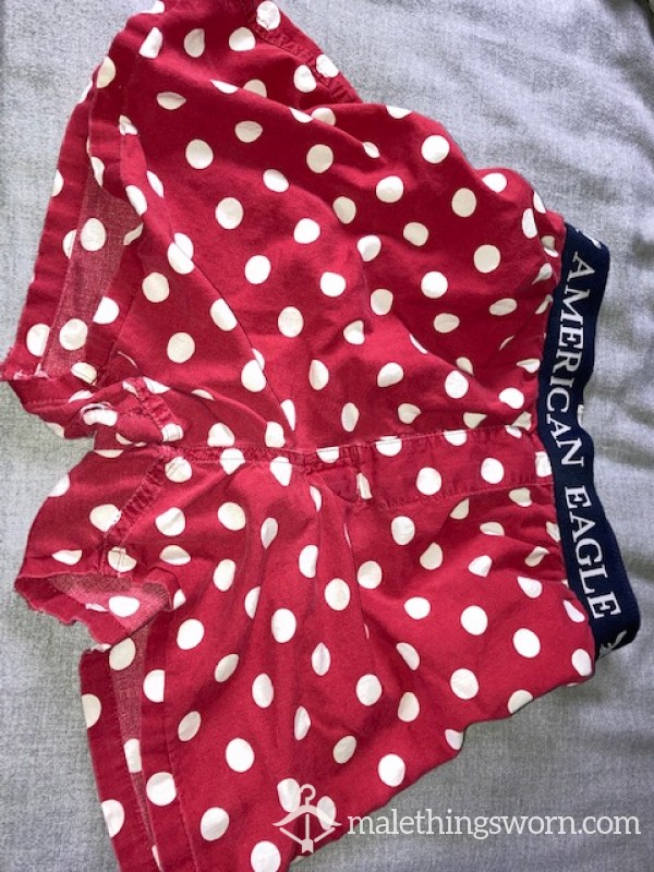 Red Boxers W/ White Polka Dots