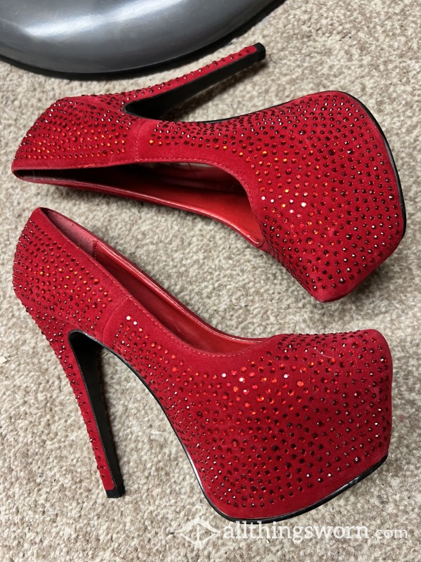 Red Diamanté Heels