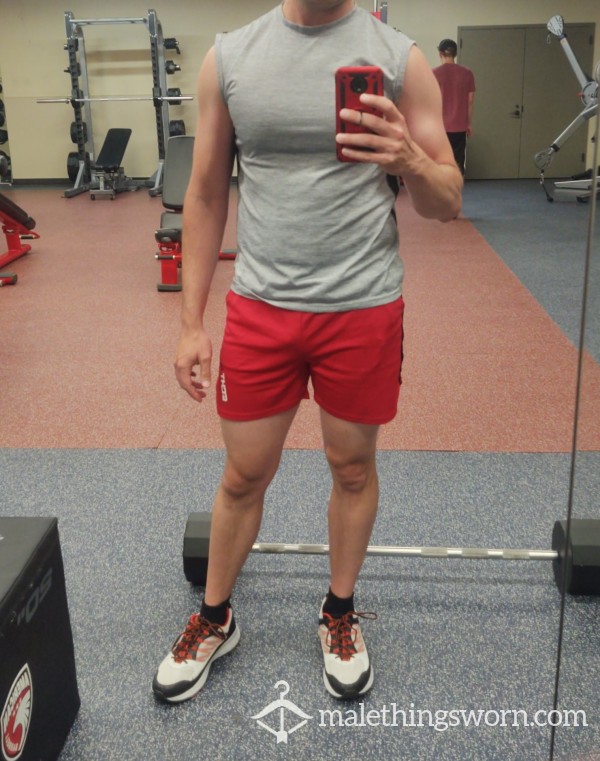 Red Gym Shorts - Snug Elastic Fit