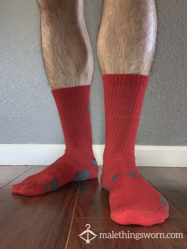 Under Armour Red Long Tube Socks
