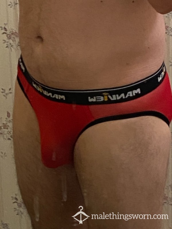 Red Manview Mesh Brief - XS - S
