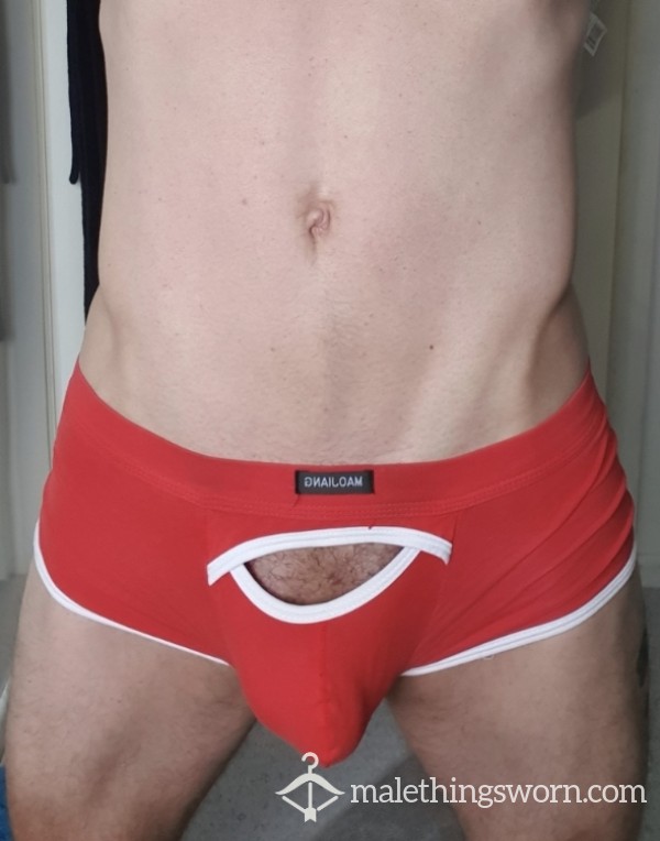 Red Well Used Peek A Boo Briefs