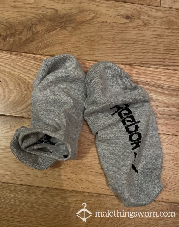 SOLD - Reebok No Show Grey Trainer Sneaker Gym Socks - Ready To Be Customised For You