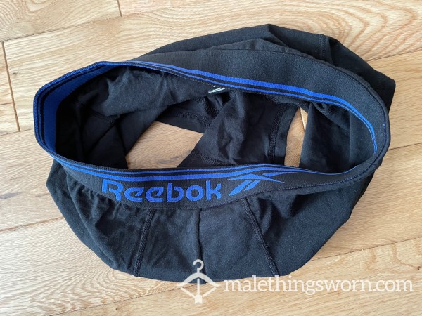Reebok Sport Black Compression Shorts Blue Logo (M) Ready To Be Customised For You!