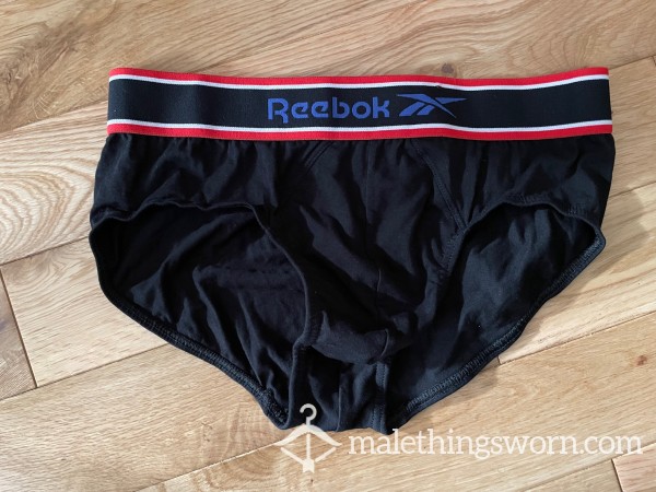 Reebok Training Black Briefs With Red Stripe Blue Logo Waistband (M) Ready To Be Customised For You!