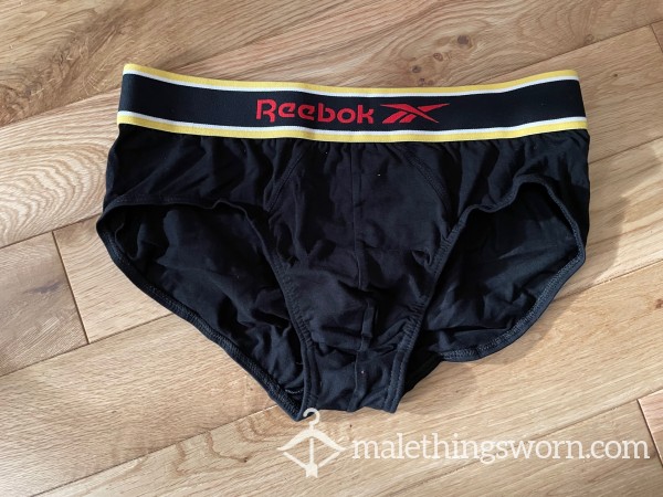 Reebok Training Black Briefs With Yellow Stripe Red Logo Waistband (M) Ready To Be Customised For You!