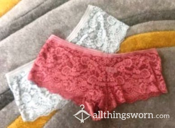 Rose Pink Lacey Panties, Size 20. Inland UK Postage Included.
