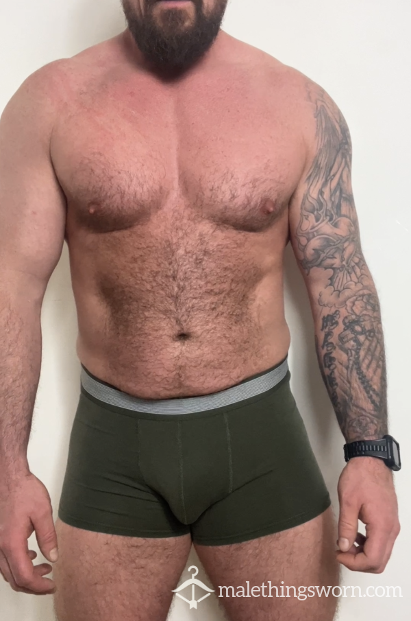 🟩🟢Sage Green Boxers - Let's Soak Them Throughout For Your Private Enjoyment! Dirty Bits.... 🟩🟢