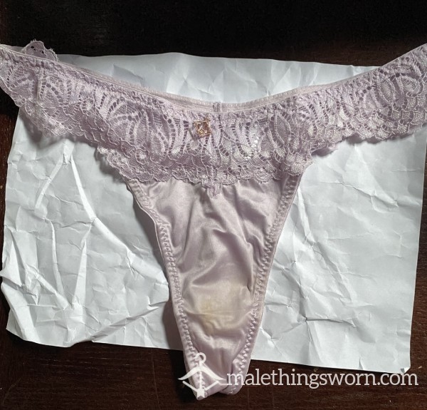 Satin & Lace Thong Worn For Sex!