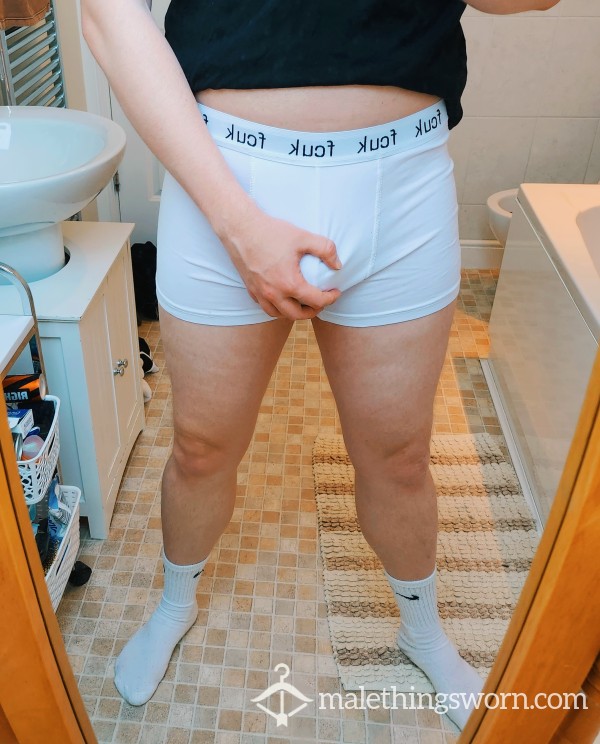 Scally Chav FCUK White Boxers. Sweaty Well Worn. Extras Available