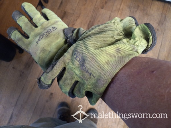 Scottish Redbear's Dirty And Worn Hyper Tough Work Gloves