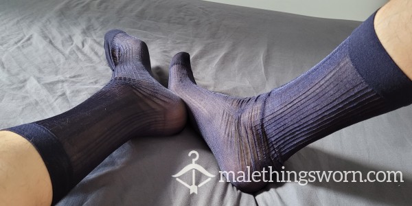 Sheer Business Socks 🧦👞- Dark Blue, Also Available: Black, Grey, Beige