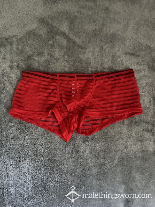 Sheer Red Boxer Briefs