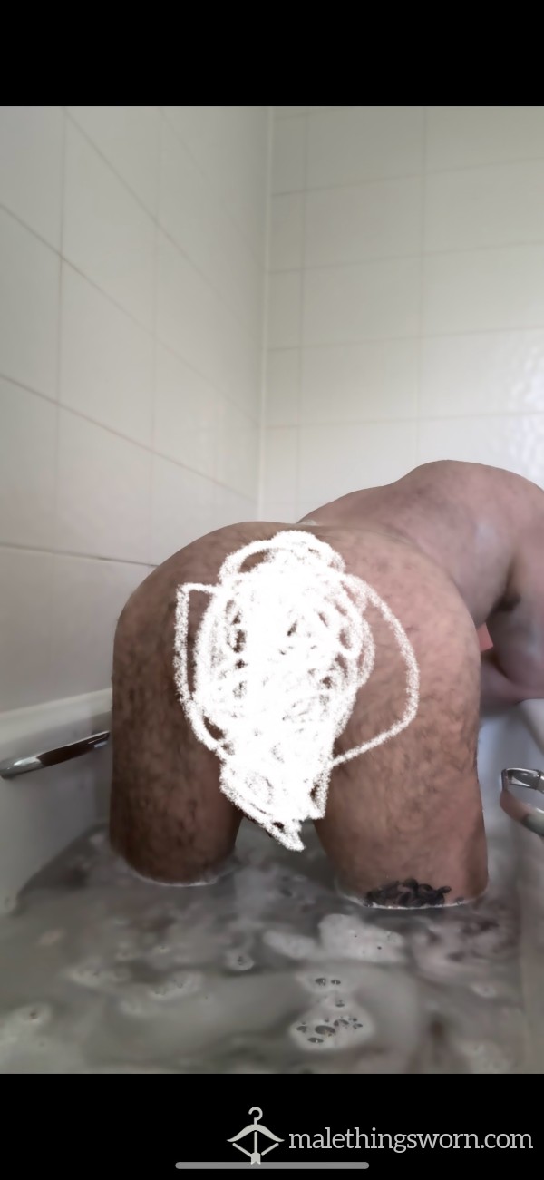 Showing Off My Hairy Dad Hole In The Tub