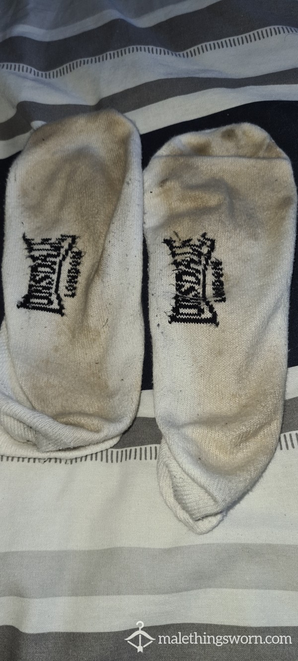 Size 13US / UK 11 Dirty White Trainer Socks