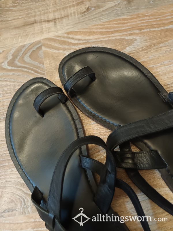 Size 7, Worn, Broken Sandals. These Have My Toe Prints That You Can See And Feel