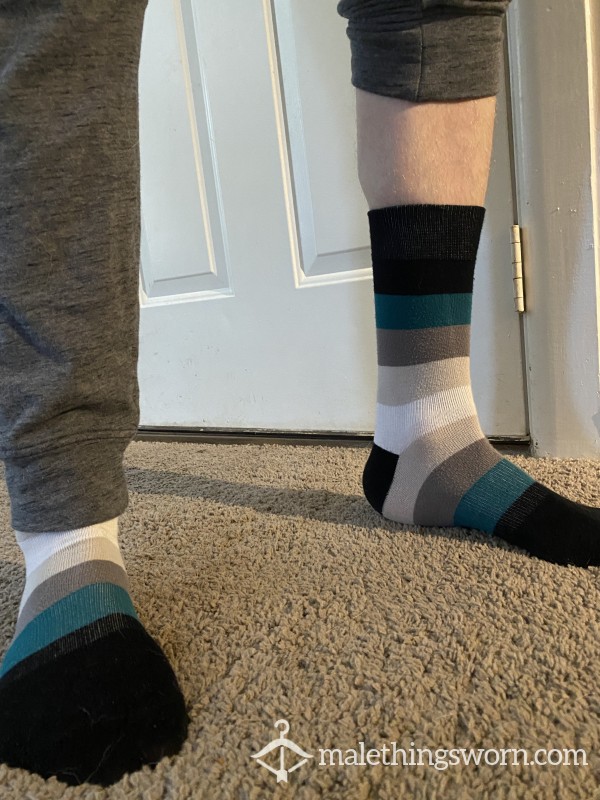Sized 13, Well Worn Dress Socks In All Sorts Of Fun Patterns