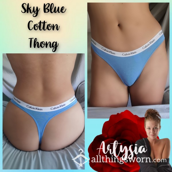 Sky Blue Cotton Thong