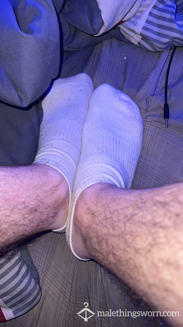 Smelly Sweaty White Ankle Socks