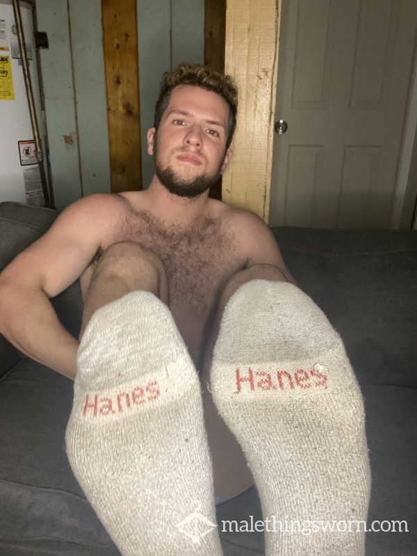 Smelly White Socks From Hikes And Workouts