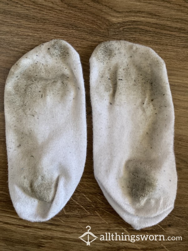 Smelly White Socks+foot Prints