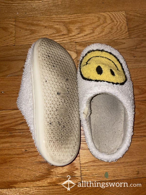 Stinky Smiley Face Slippers Worn Soooo Well