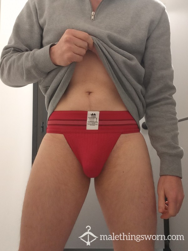 Stretched Out Red Jock Versions In Small, Large And XL