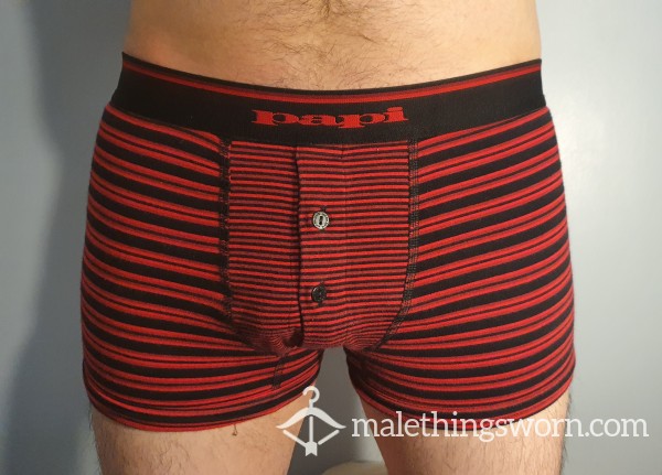Stripy Red And Black Papi Boxers - M