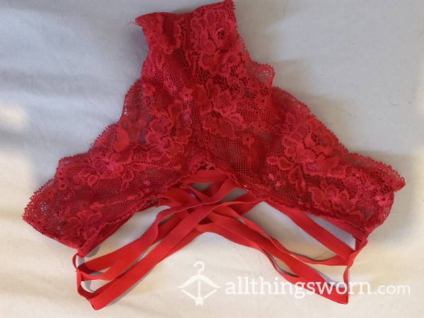 Stunning Red Strappy Lace Panties