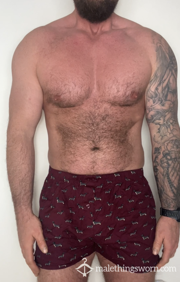 💦Sweaty Little' Man Peach - Loose Fitting Purple BOXERS, With Details - 24 Hours Wear And ONE GYM Session Included....💦