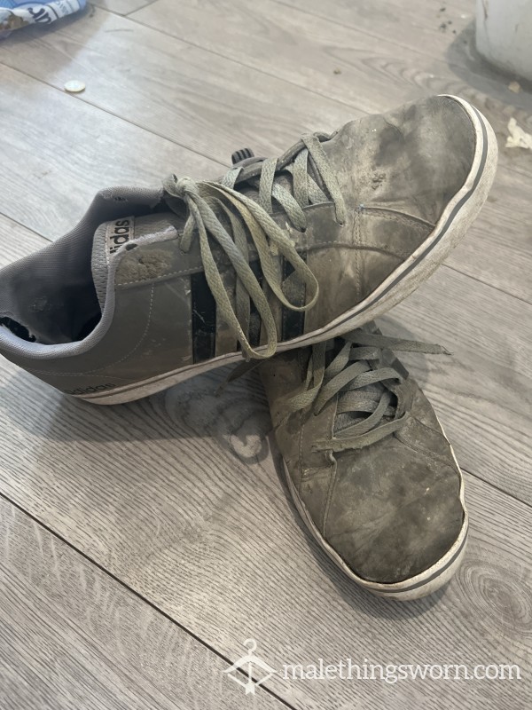 Sweat Stained Trainers Used For Work