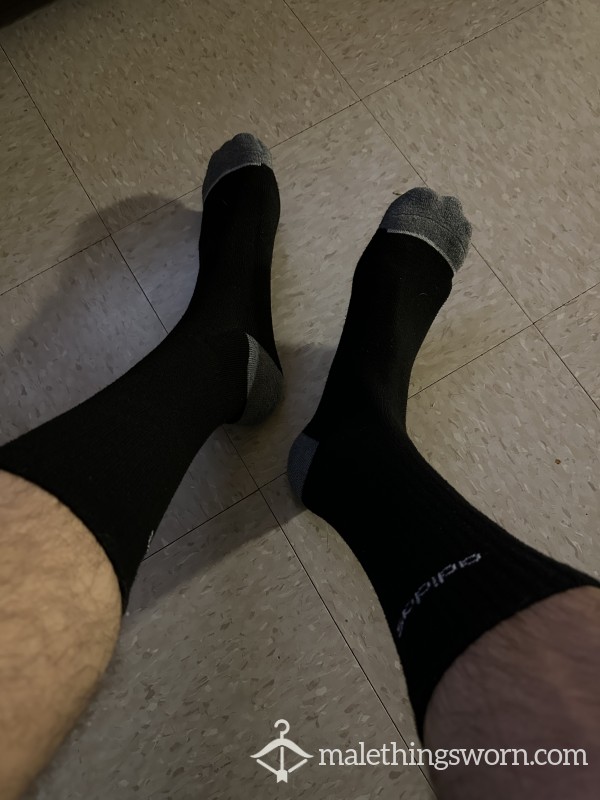 Sweaty Black Adidas Socks