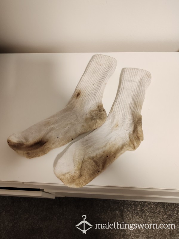 Sweaty Dirty Long White Socks