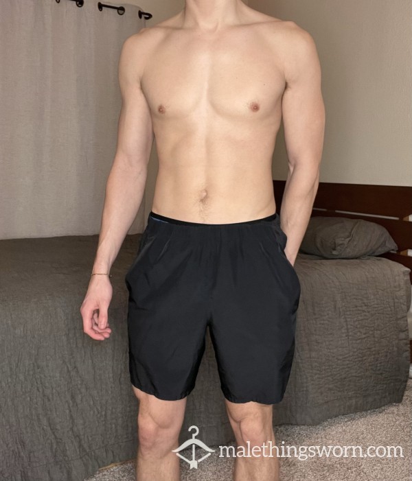 SWEATY GYM SHORTS (NIKE) USED From A College Jock Twink Worn For 1 WEEK STRAIGHT (Black)